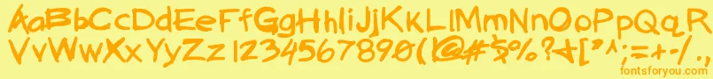 Quickasabunny Font – Orange Fonts on Yellow Background