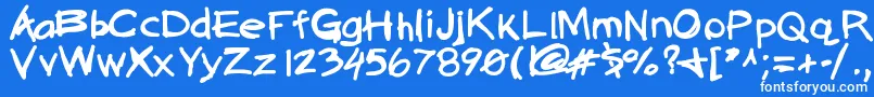 Quickasabunny Font – White Fonts on Blue Background