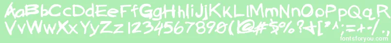 Quickasabunny Font – White Fonts on Green Background