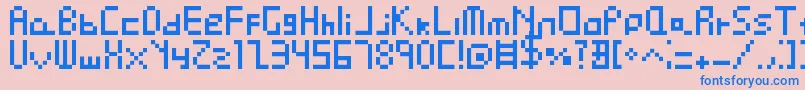 Pixel Perfect Font – Blue Fonts on Pink Background