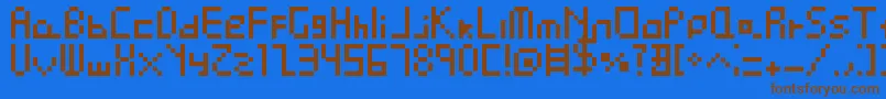 Pixel Perfect Font – Brown Fonts on Blue Background