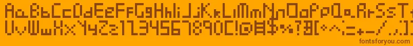Fonte Pixel Perfect – fontes marrons em um fundo laranja
