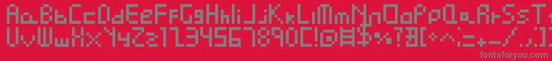 Fonte Pixel Perfect – fontes cinzas em um fundo vermelho