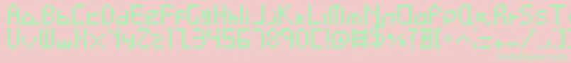 Pixel Perfect Font – Green Fonts on Pink Background