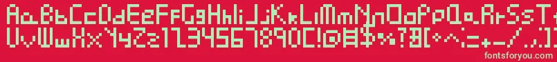 Pixel Perfect Font – Green Fonts on Red Background