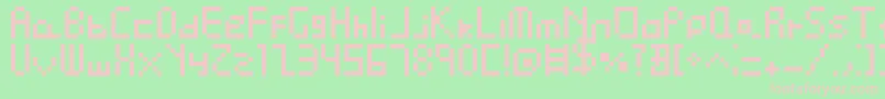 Pixel Perfect Font – Pink Fonts on Green Background