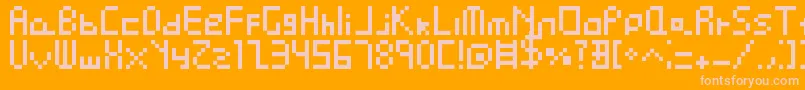 Pixel Perfect-Schriftart – Rosa Schriften auf orangefarbenem Hintergrund