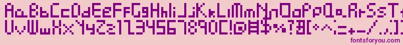 フォントPixel Perfect – ピンクの背景に紫のフォント