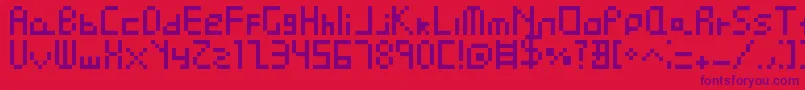 Pixel Perfect Font – Purple Fonts on Red Background