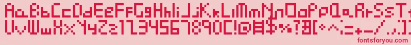 Pixel Perfect Font – Red Fonts on Pink Background