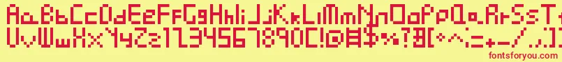 Pixel Perfect Font – Red Fonts on Yellow Background