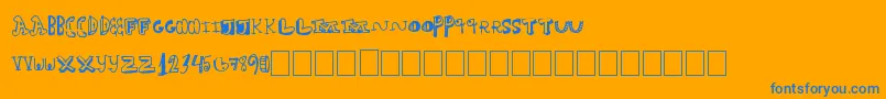 Fairhouse Font – Blue Fonts on Orange Background