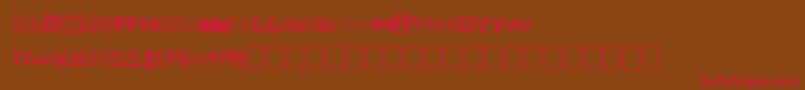 Fairhouse-Schriftart – Rote Schriften auf braunem Hintergrund