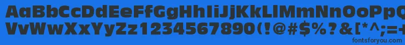 AntiqueOliveLtCompact Font – Black Fonts on Blue Background