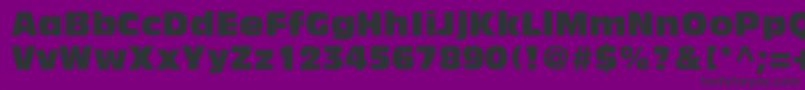 AntiqueOliveLtCompact-fontti – mustat fontit violetilla taustalla