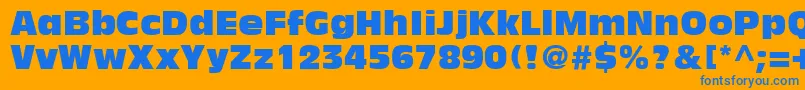 AntiqueOliveLtCompact Font – Blue Fonts on Orange Background