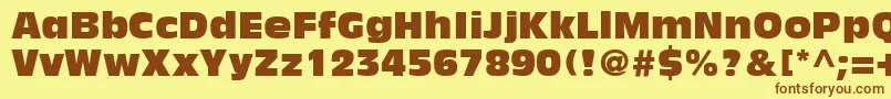 AntiqueOliveLtCompact Font – Brown Fonts on Yellow Background