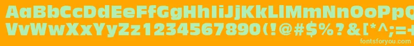 AntiqueOliveLtCompact-Schriftart – Grüne Schriften auf orangefarbenem Hintergrund