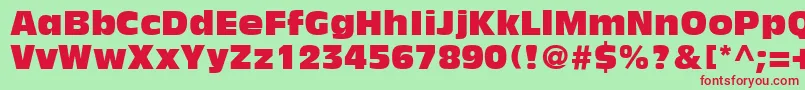 AntiqueOliveLtCompact Font – Red Fonts on Green Background