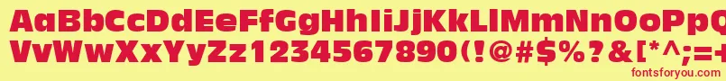 AntiqueOliveLtCompact Font – Red Fonts on Yellow Background