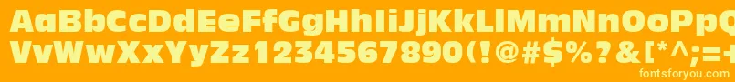 AntiqueOliveLtCompact Font – Yellow Fonts on Orange Background