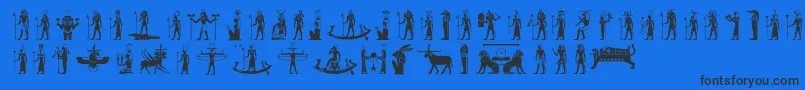 Egyptiandeities-fontti – mustat fontit sinisellä taustalla