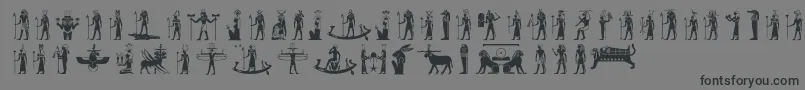 Шрифт Egyptiandeities – чёрные шрифты на сером фоне