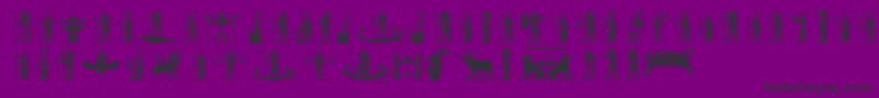 Egyptiandeities-Schriftart – Schwarze Schriften auf violettem Hintergrund