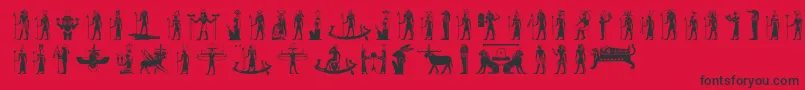 Egyptiandeities Font – Black Fonts on Red Background