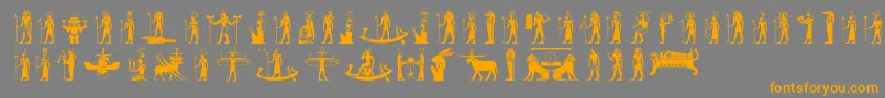 Egyptiandeities Font – Orange Fonts on Gray Background