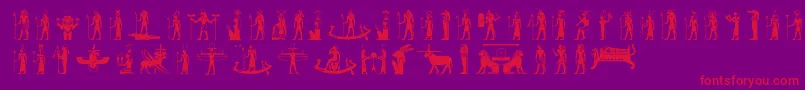 Egyptiandeities Font – Red Fonts on Purple Background