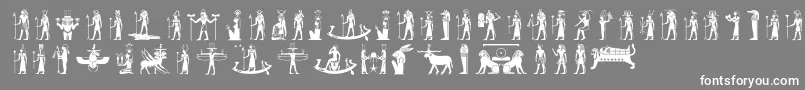 フォントEgyptiandeities – 灰色の背景に白い文字