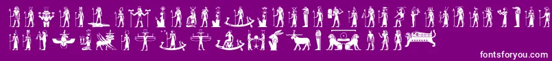 Police Egyptiandeities – polices blanches sur fond violet