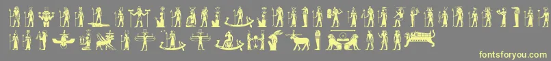 Egyptiandeities Font – Yellow Fonts on Gray Background