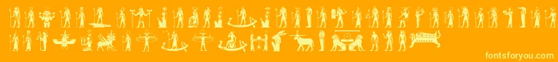 Police Egyptiandeities – polices jaunes sur fond orange