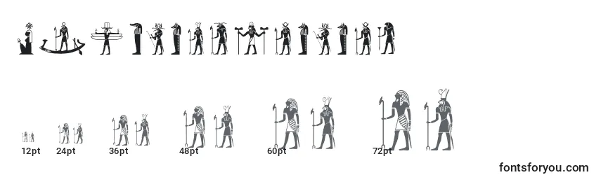 Größen der Schriftart Egyptiandeities