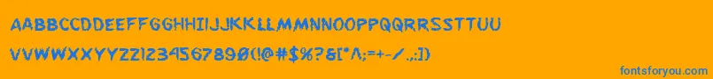 フォントFlesheatingbold – オレンジの背景に青い文字