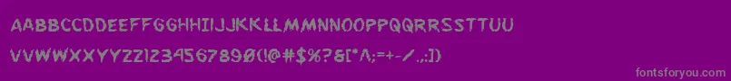 フォントFlesheatingbold – 紫の背景に灰色の文字