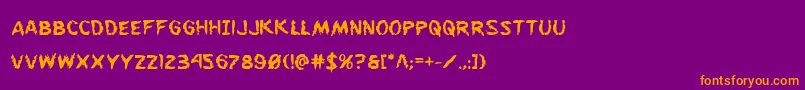 フォントFlesheatingbold – 紫色の背景にオレンジのフォント