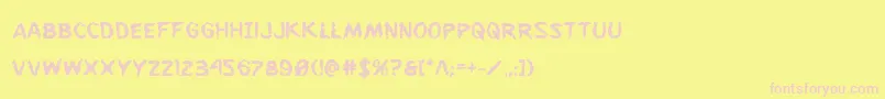 Flesheatingbold Font – Pink Fonts on Yellow Background