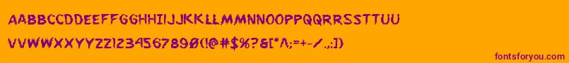 Flesheatingbold Font – Purple Fonts on Orange Background