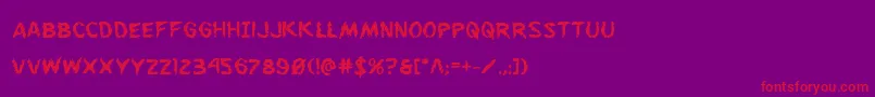 フォントFlesheatingbold – 紫の背景に赤い文字