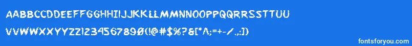 フォントFlesheatingbold – 青い背景に白い文字