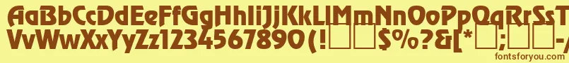 Renfrew Font – Brown Fonts on Yellow Background