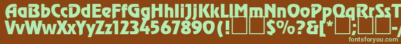Renfrew-fontti – vihreät fontit ruskealla taustalla