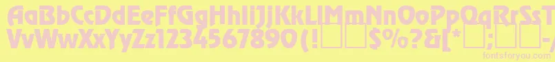 Renfrew-fontti – vaaleanpunaiset fontit keltaisella taustalla