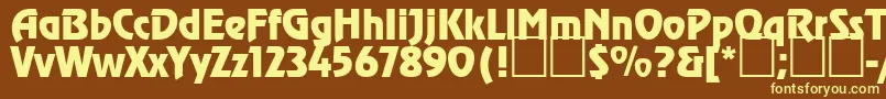 Renfrew-fontti – keltaiset fontit ruskealla taustalla