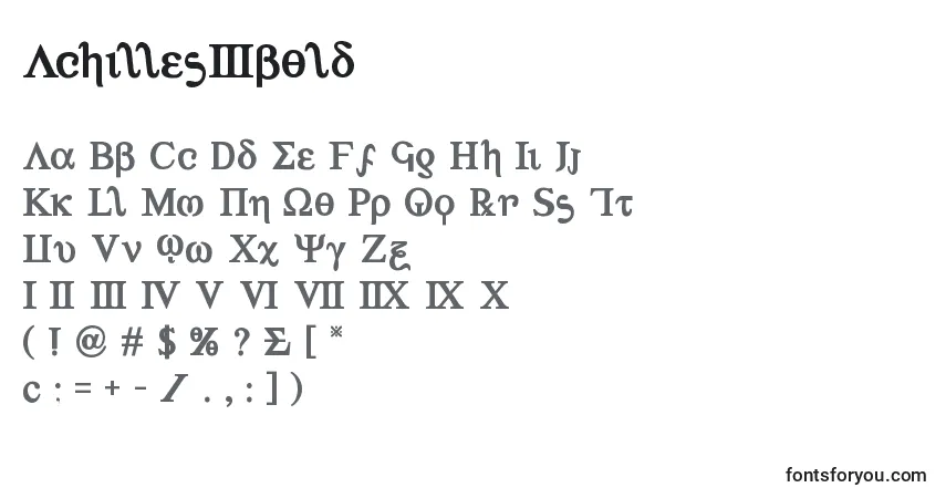Fuente Achilles3bold - alfabeto, números, caracteres especiales