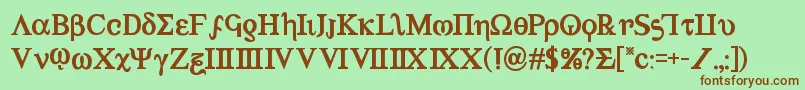 Achilles3bold-fontti – ruskeat fontit vihreällä taustalla