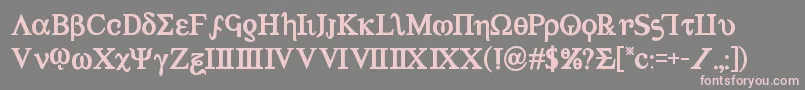 フォントAchilles3bold – 灰色の背景にピンクのフォント